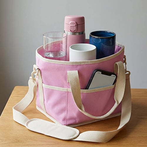 Family Size 4-Compartment Drink Carrier Bag for Coffee Cups & Tumblers