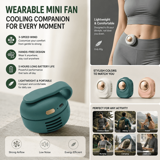 🔥Summer Sale 50% OFF !!🌪️Clip-On Bladeless Fan – Hands-Free Cooling