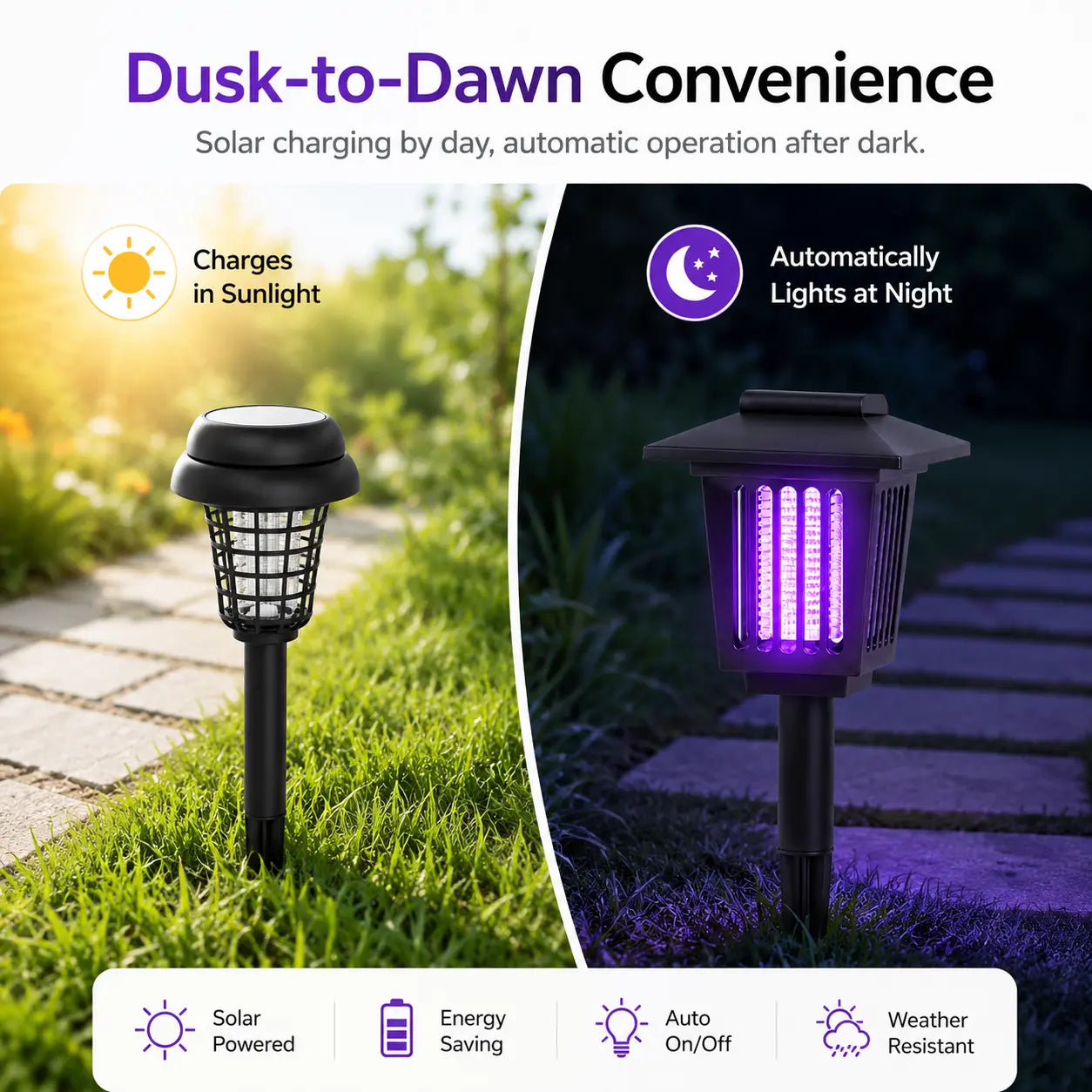 🦟❌Solar-Powered Mosquito Killer Lamp-Outdoor Solar LED Mosquito Killer Garden Lamp