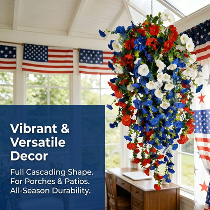 ✨ Celebrate America's 250th Anniversary with Patriotic Hanging Flower Baskets
