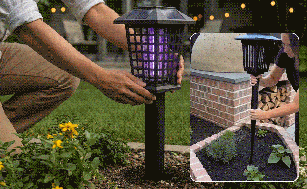 Solar Powered Mosquito Zapper & Garden Stake Light
