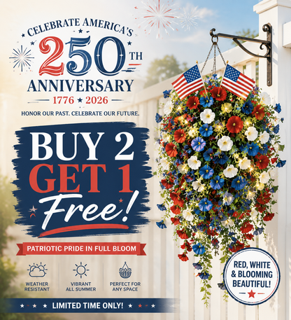 ✨ Celebrate America's 250th Anniversary with Patriotic Hanging Flower Baskets