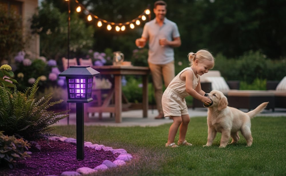 Solar Powered Mosquito Zapper & Garden Stake Light