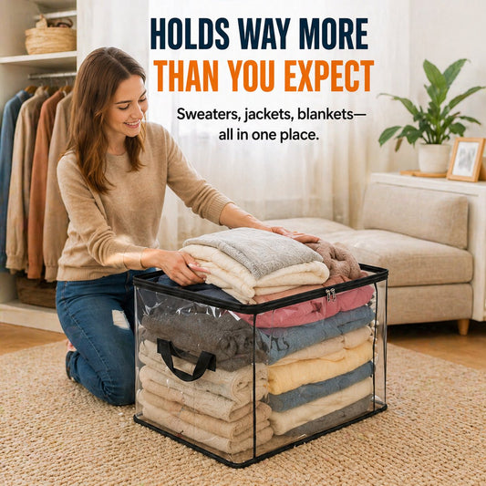 🔥LAST DAY 50% OFF - 📦Large Heavy-Duty Thick Plastic Clear Storage Bag for Clothes, Moving & Storage