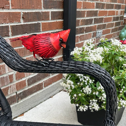 Cardinal Statue Metal Bird Garden Decor