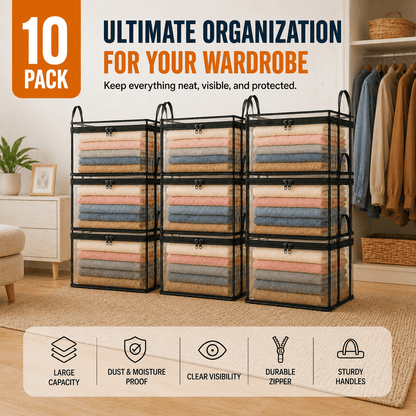 🔥LAST DAY 50% OFF - 📦Large Heavy-Duty Thick Plastic Clear Storage Bag for Clothes, Moving & Storage