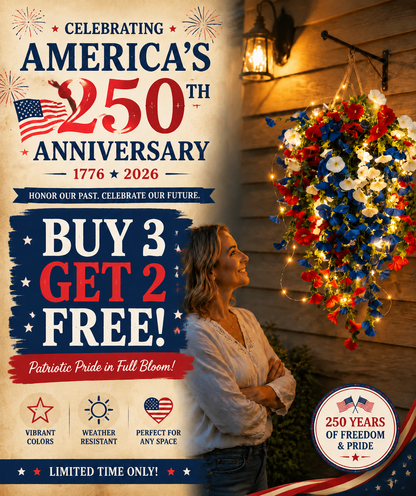 ✨ Celebrate America's 250th Anniversary with Patriotic Hanging Flower Baskets