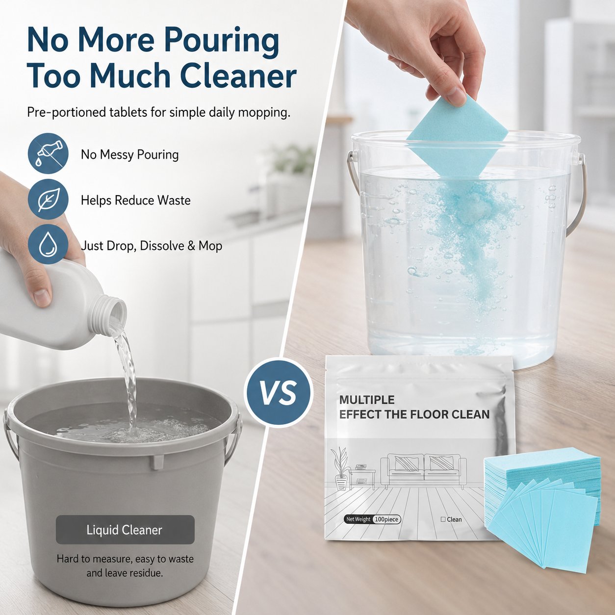 【ONLY $12.99 EACH🔥LAST DAY 50% OFF -100-Piece Multi-Surface Floor Cleaning Tablets