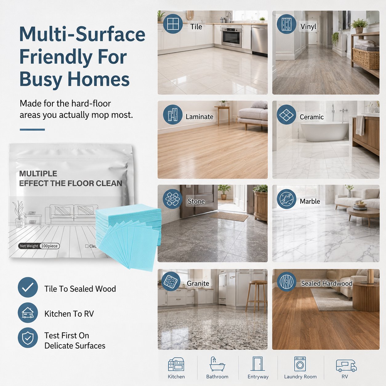 【ONLY $12.99 EACH🔥LAST DAY 50% OFF -100-Piece Multi-Surface Floor Cleaning Tablets