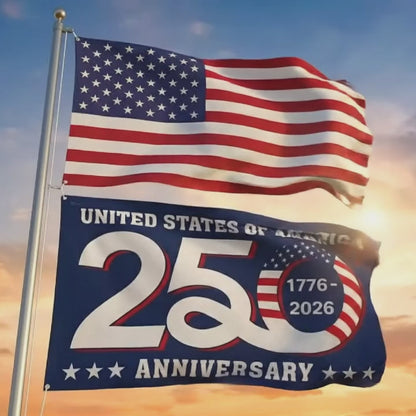 Last Day 49% OFF🔥250th Anniversary USA Commemorative Flag (3x5 Ft),Double-Sided Embroidered